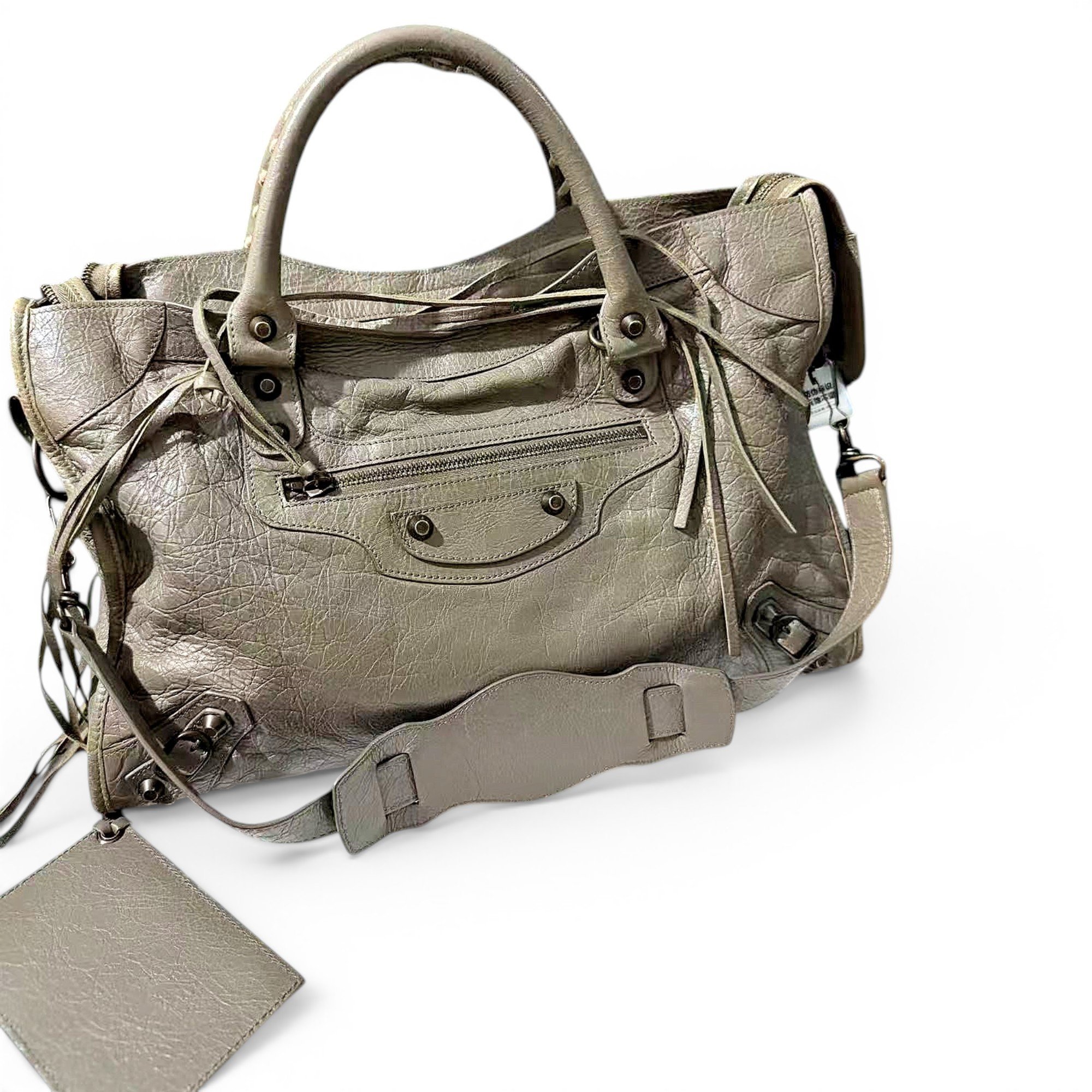 City leather handbag