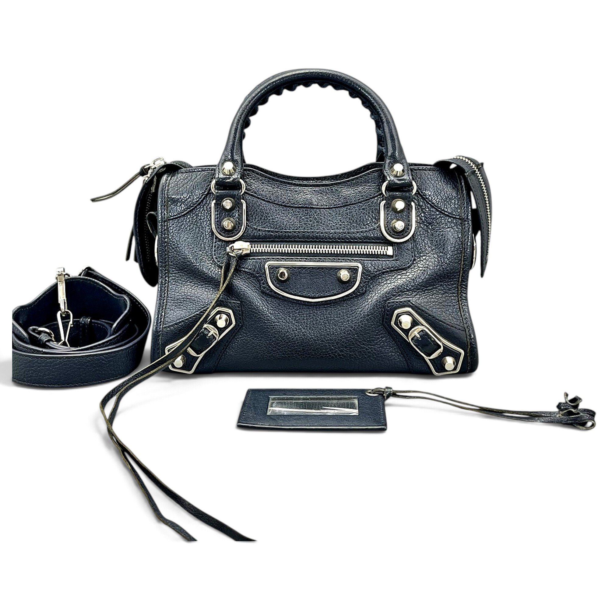 City leather handbag
