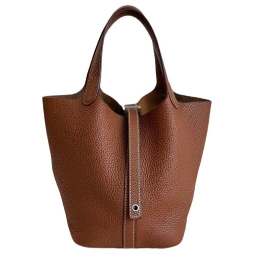 Picotin leather tote