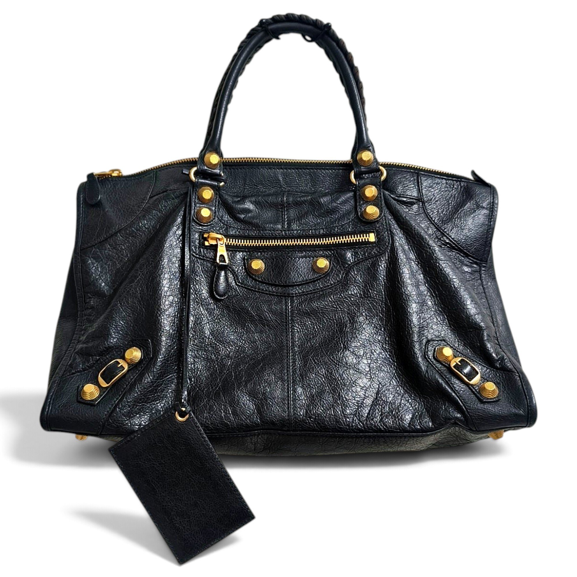 Work leather handbag