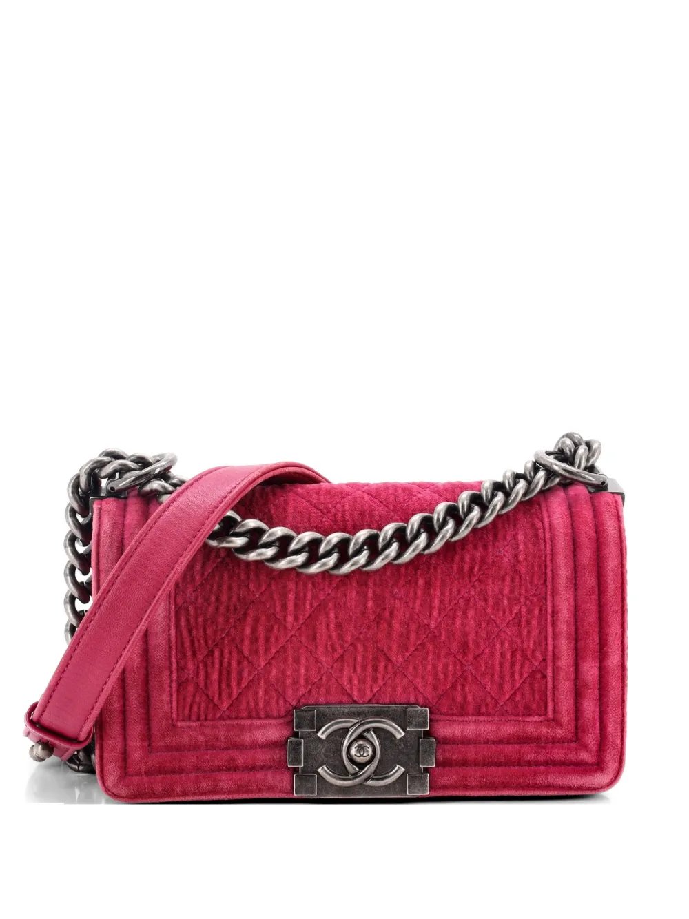 Boy Flap Bag Quilted Velvet Small shoulder bag