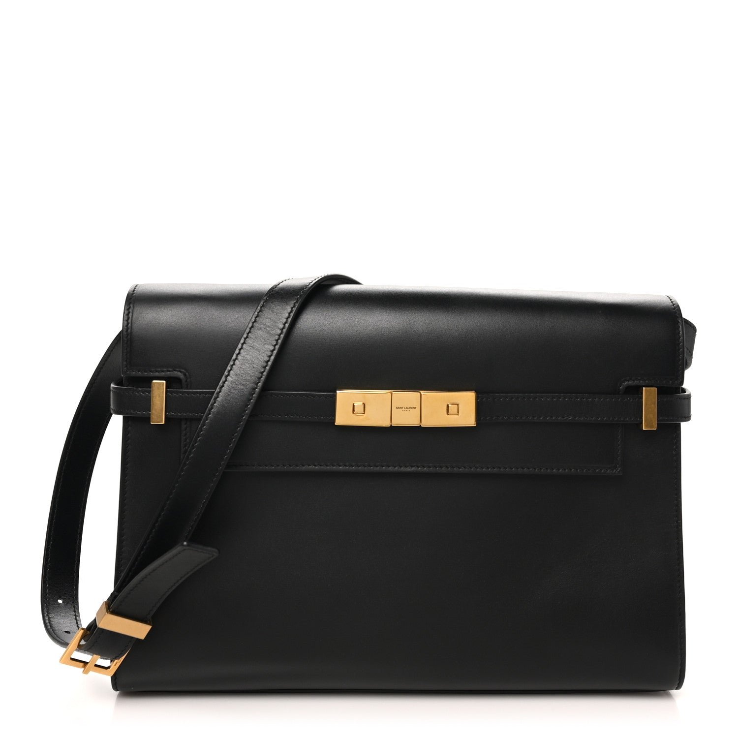 Saint Laurent Smooth Calfskin Manhattan Shoulder Bag Black