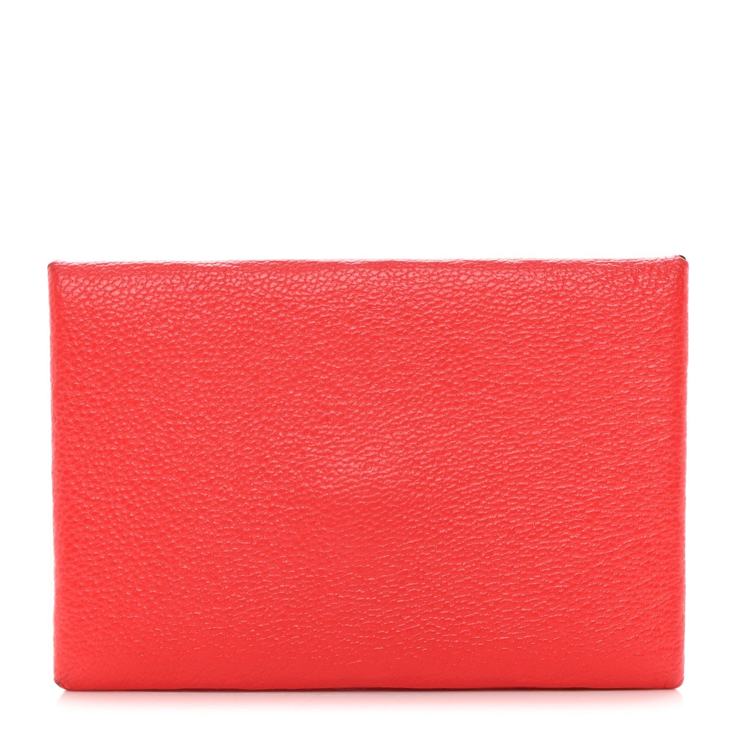 Hermes Chevre Mysore Verso Calvi Card Case Rose Texas Quebracho