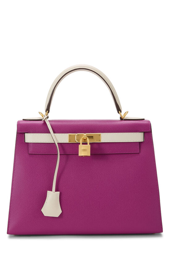 Hermes Rose Purple, Nata Epsom Horseshoe Kelly Sellier 28