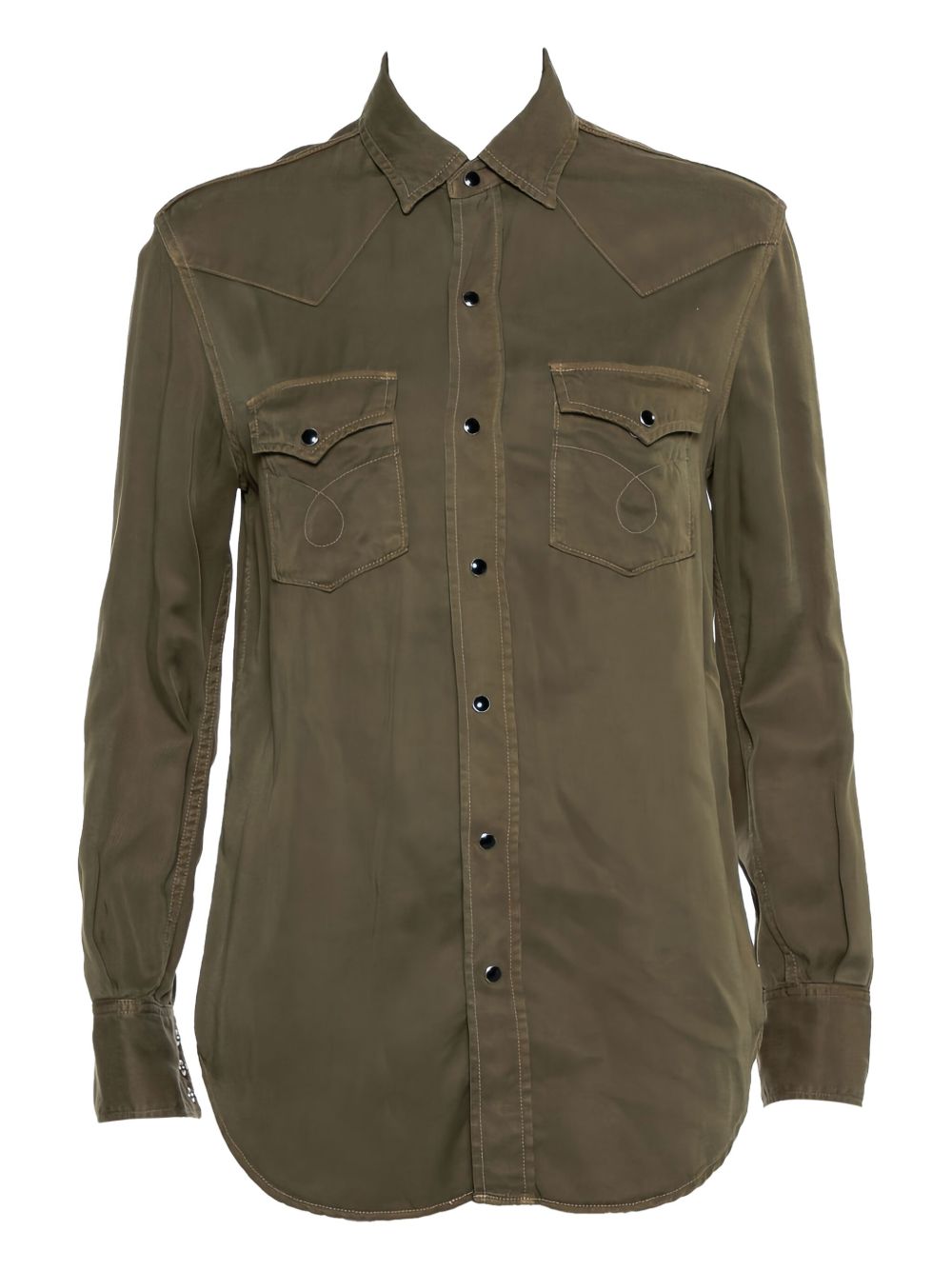 lyocell flap-pocket shirt