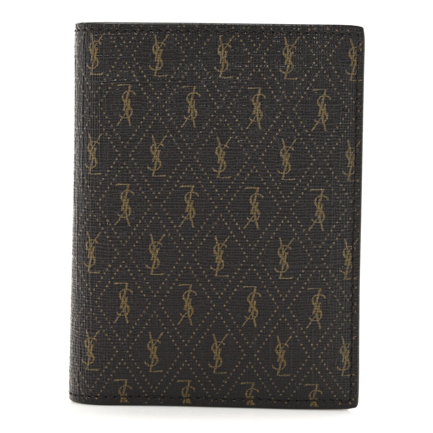 Saint Laurent Classic Toile Monogram Bi-Fold Wallet Brown