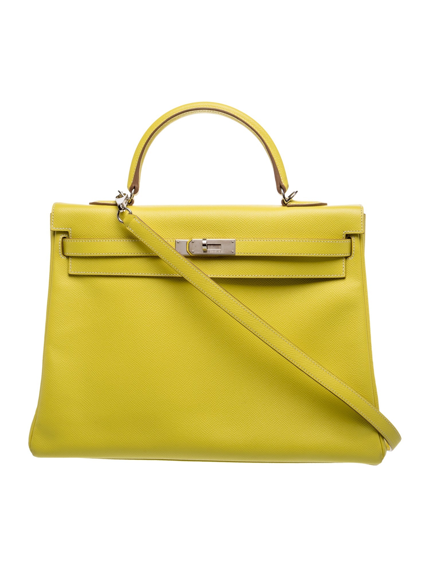 2011 Lime & Gris Perle Epsom Candy Kelly II Retourne 35 w/ Strap
