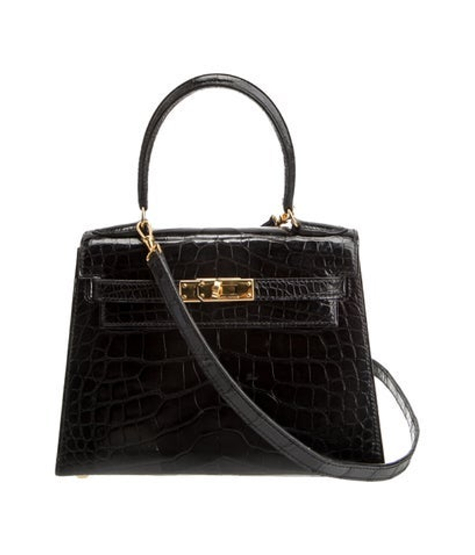 Hermes 1996 Shiny Alligator Mini Kelly Sellier 20