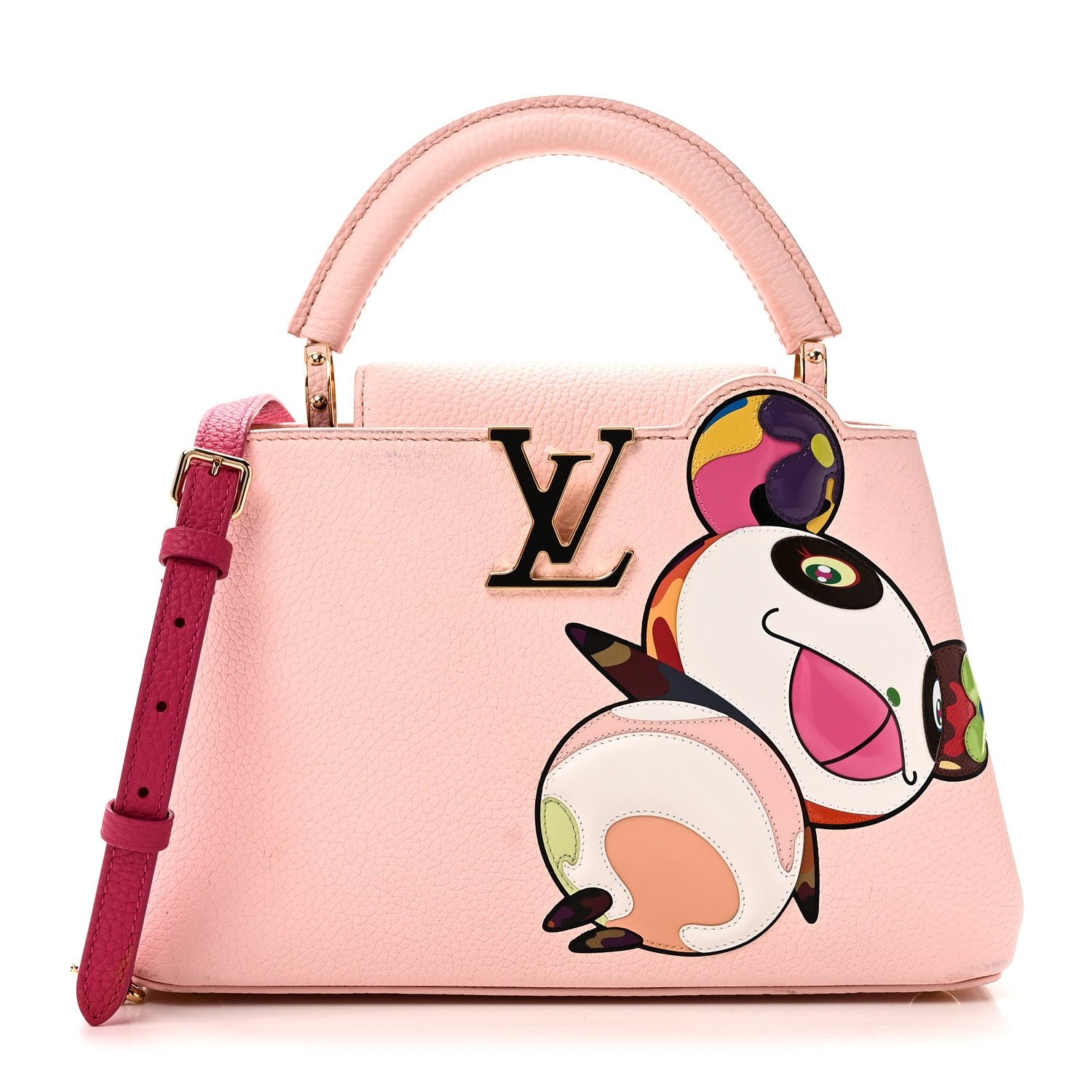 Louis Vuitton LV X TM Taurillon Superflat Panda Capucines BB Opal Pink