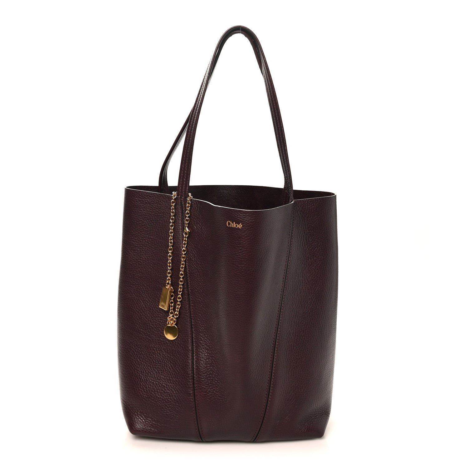 Chloe Grained Calfskin Medium Spin Tote Perfect Plum