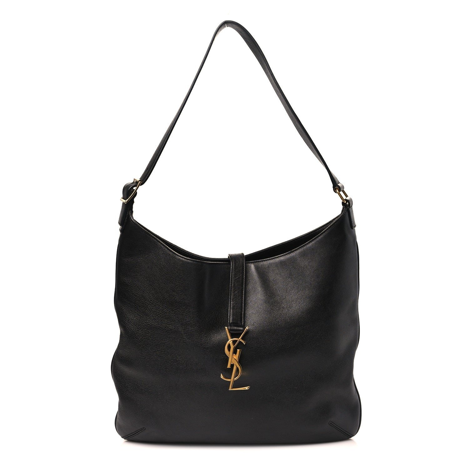 Saint Laurent Calfskin Monogram Hobo Black