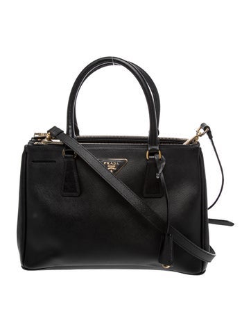 Saffiano Lux Leather Galleria Double Zip Small