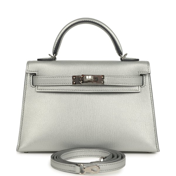 Hermes Hermes Kelly Sellier 20 Argent Chevre Chamkilight Palladium Hardware