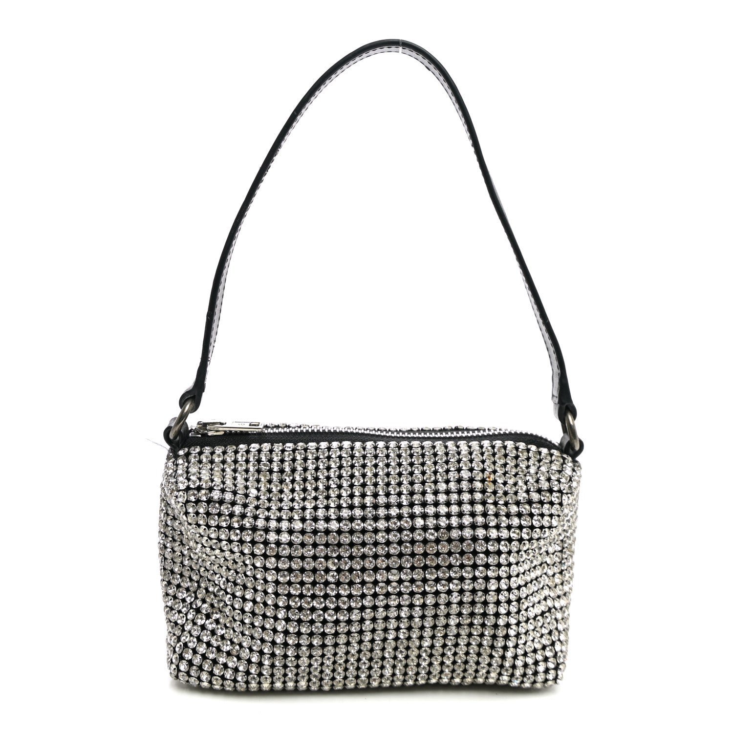 Alexander Wang Mesh Crystal Rhinestone Mini Heiress Pouch Black Silver