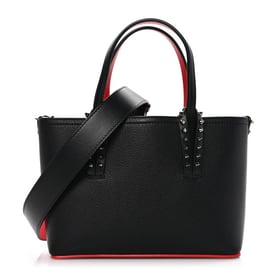 Christian Louboutin Calfskin Spikes Mini East West Cabata Tote Black