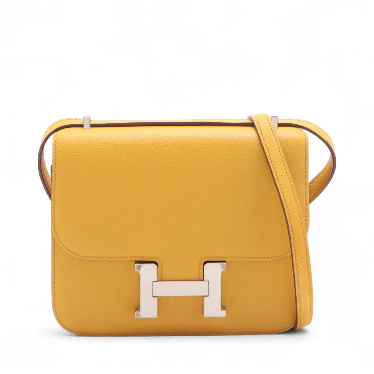 Hermès Constance 3 Mini 18 Veau Epsom Jaune ambre Silver Metal Fittings