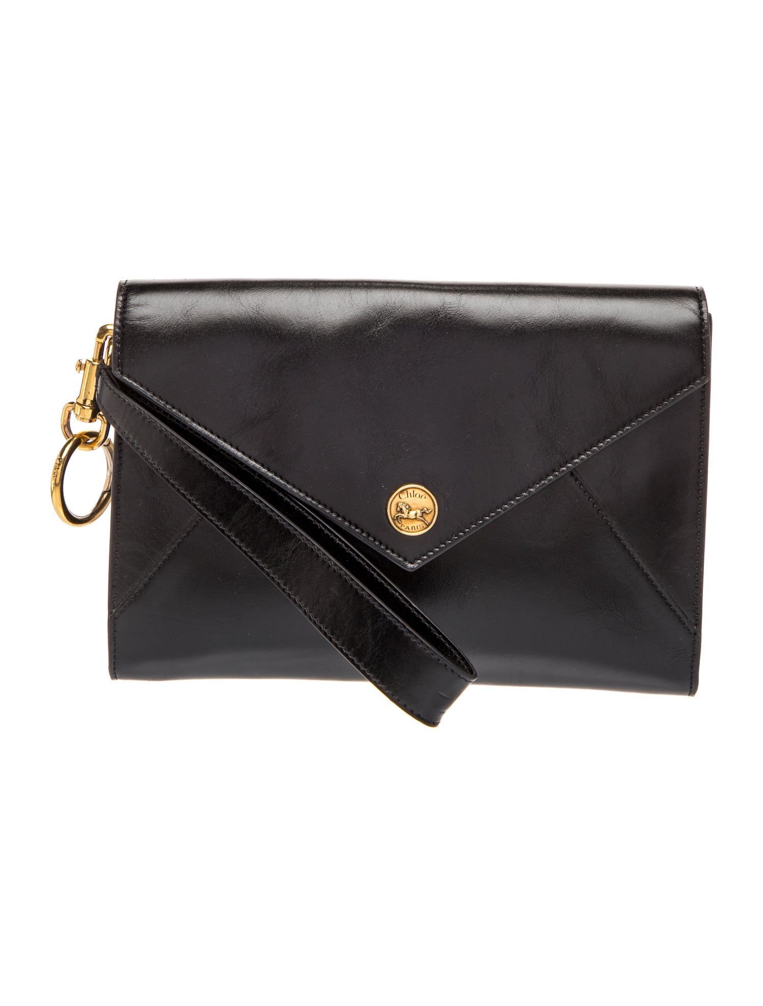 Leather Envelope Wristlet Clutch Medium