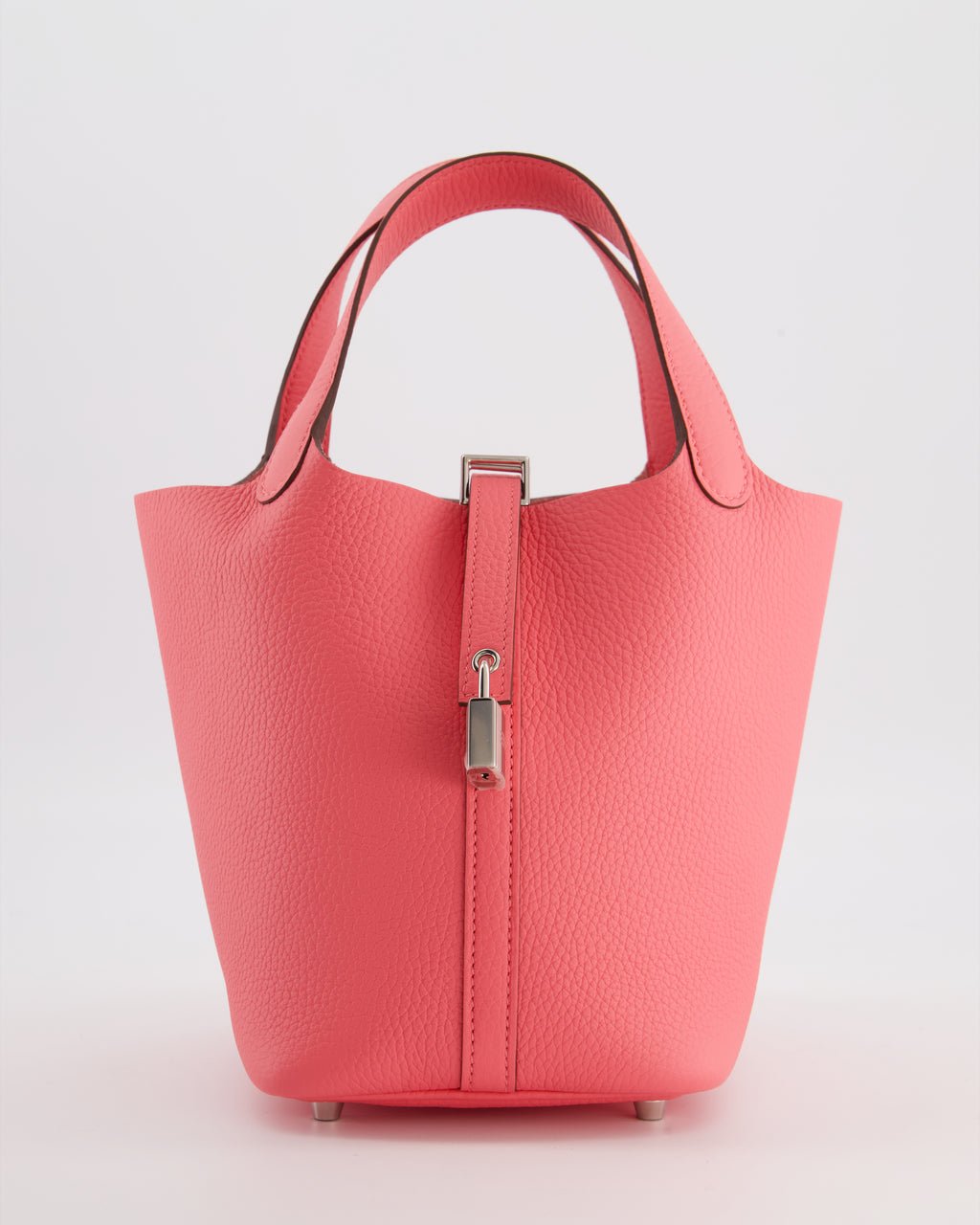 Hermes Hermès Picotin Lock 18 Bag in Rose Azalee Clemence Leather with Palladium Hardware