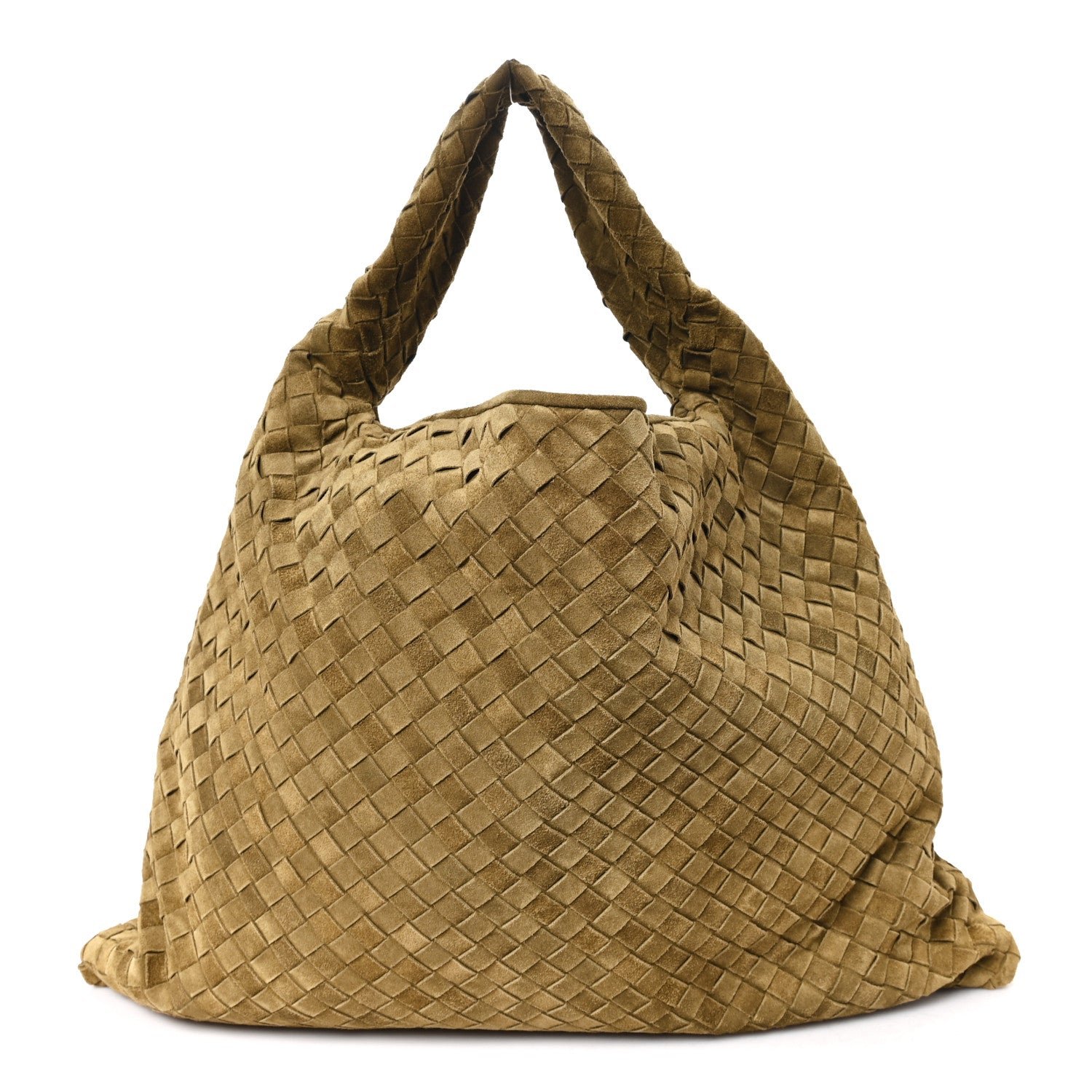 Bottega Veneta Suede Intrecciato Large Hop Mud