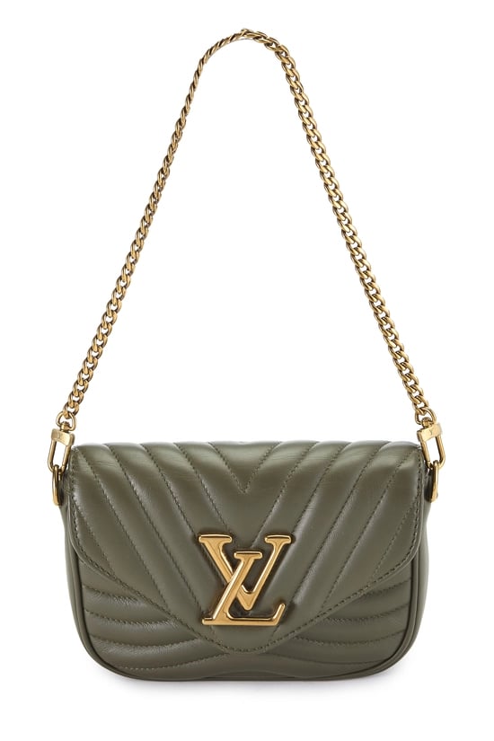 Green Quilted Calfskin New Wave Multi Pochette