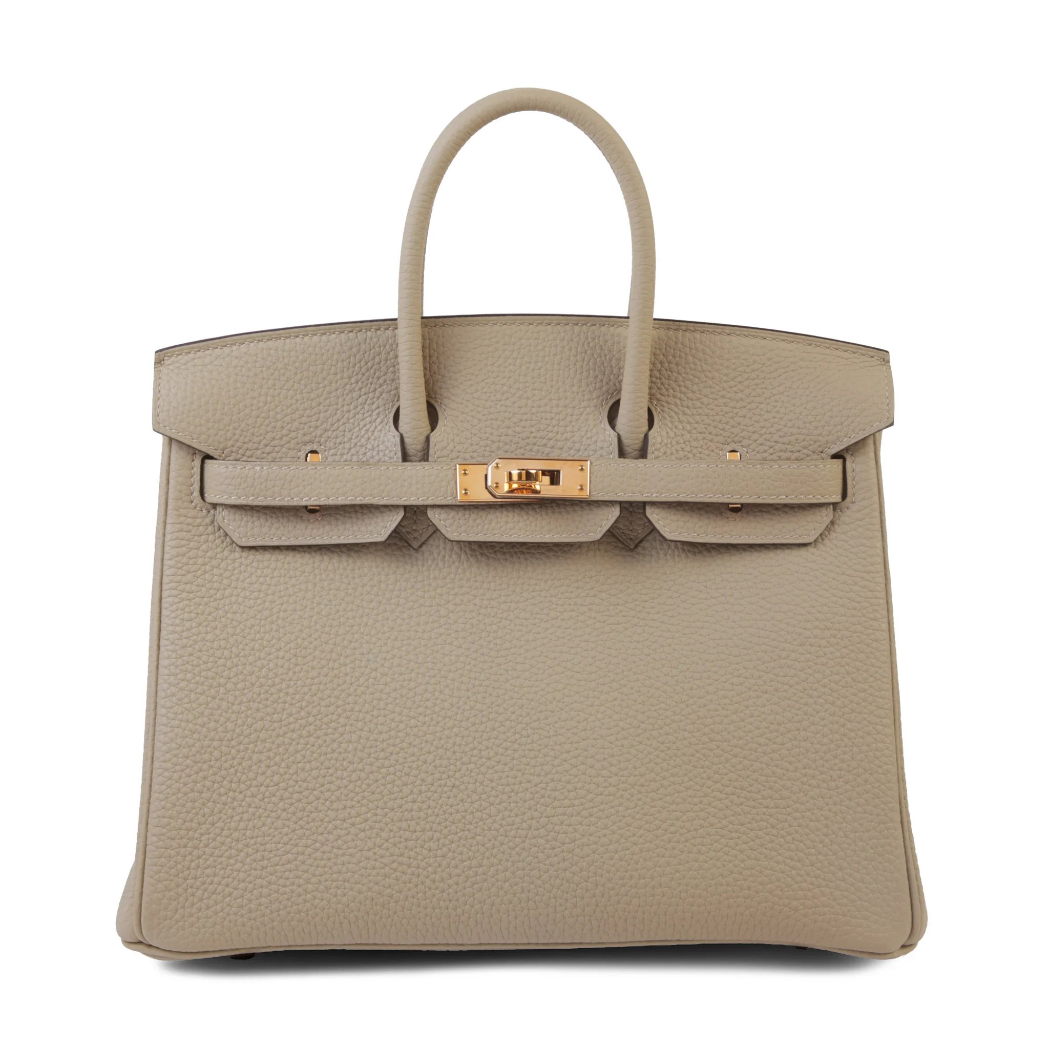 Excellent ( Rank SA ) HERMÈS Birkin 25 Gris Tourterelle (81) Togo Rose Gold hardware C (2018)
