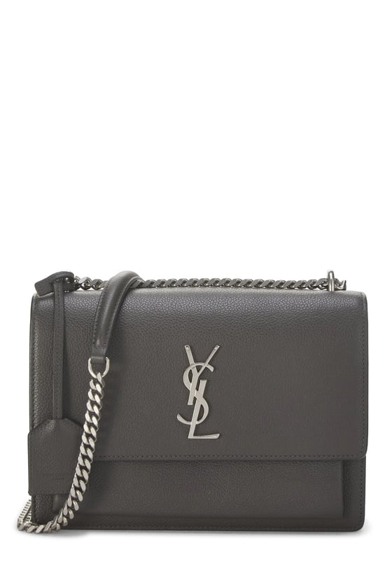 Grey Calfskin Leather Sunset Medium