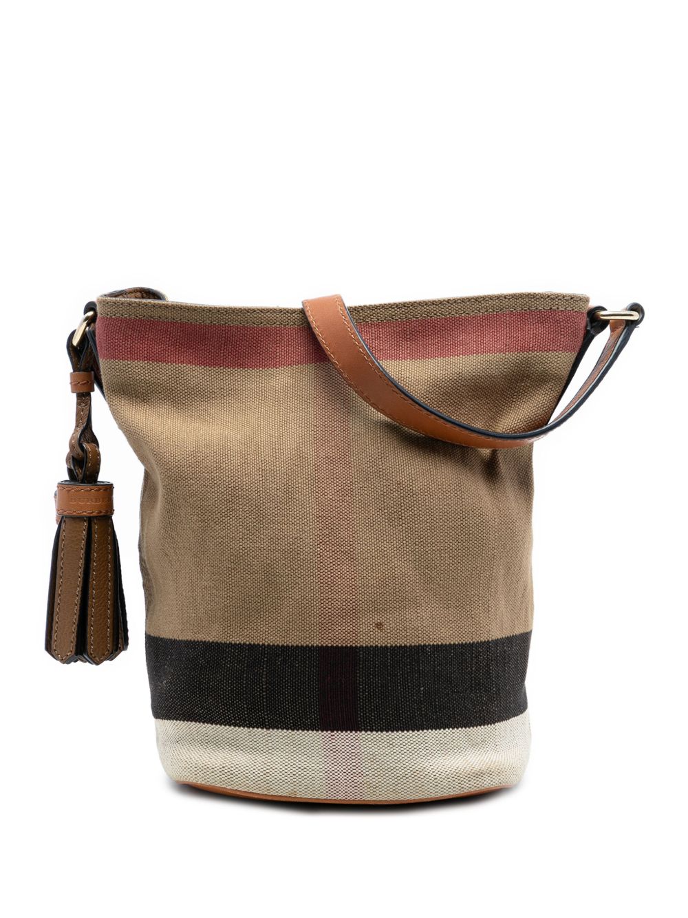 Burberry 2000-2017 Mini Mega Check Canvas Ashby Tassel bucket bag