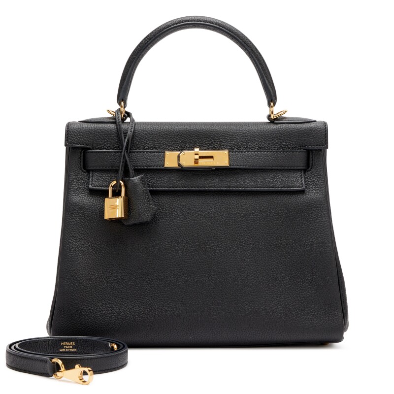Hermes Black Togo Retourne Kelly 28 Gold Hardware, 2016