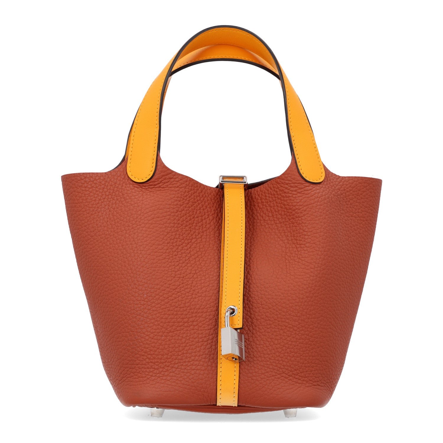 Hermes Hermes Taurillon Clemence Swift Picotin 18 PM Cuivre Jaune D'or