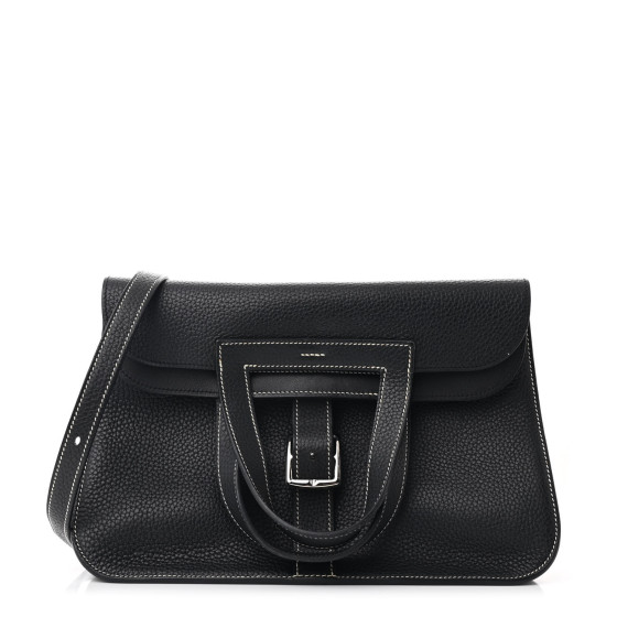 Hermes Taurillon Clemence Halzan 31 GM Black