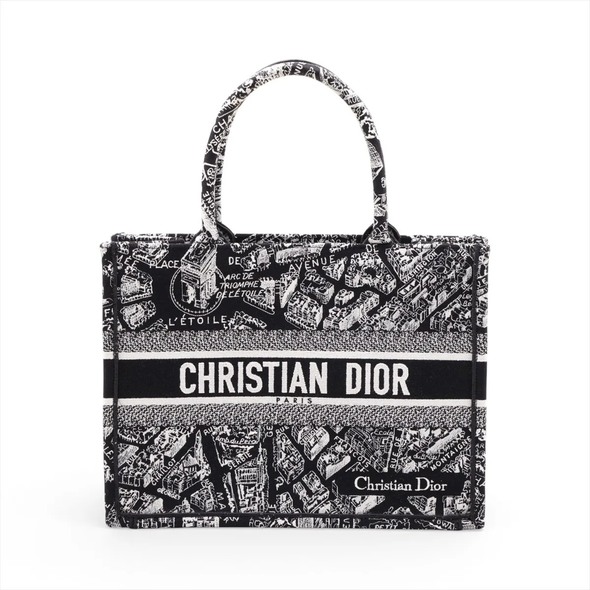 Christian Dior Book Tote Medium canvas Tote bag Black × White