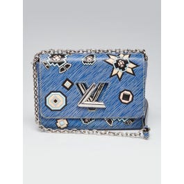 Louis Vuitton Louis Vuitton Blue Denim Aztec Epi Leather Twist MM Bag