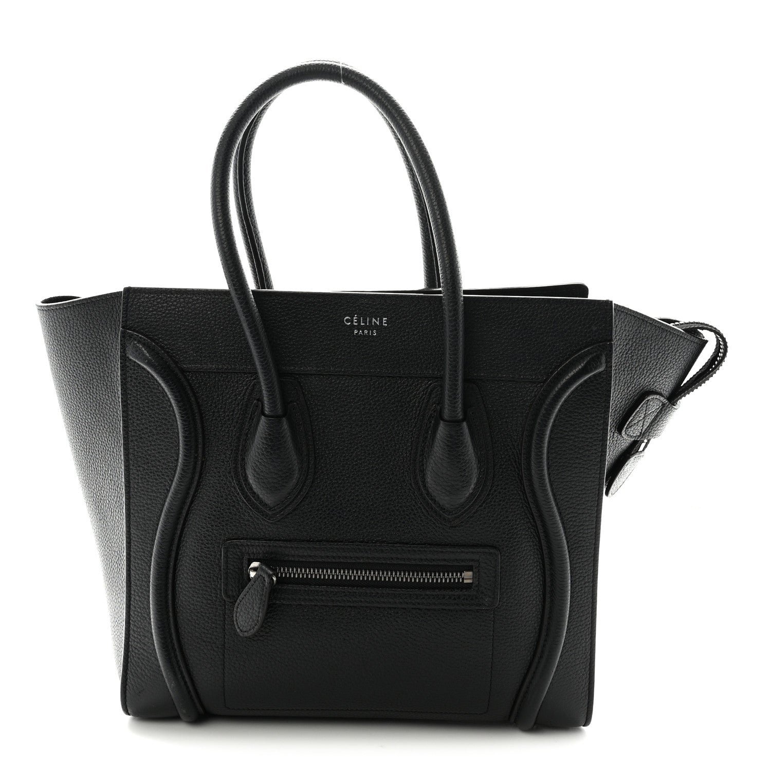Celine Drummed Calfskin Micro Luggage Black
