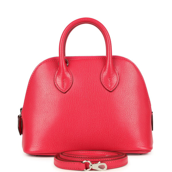 Hermes 1923 Bolide Mini Rose Extreme Chevre Chamkila Palladium Hardware
