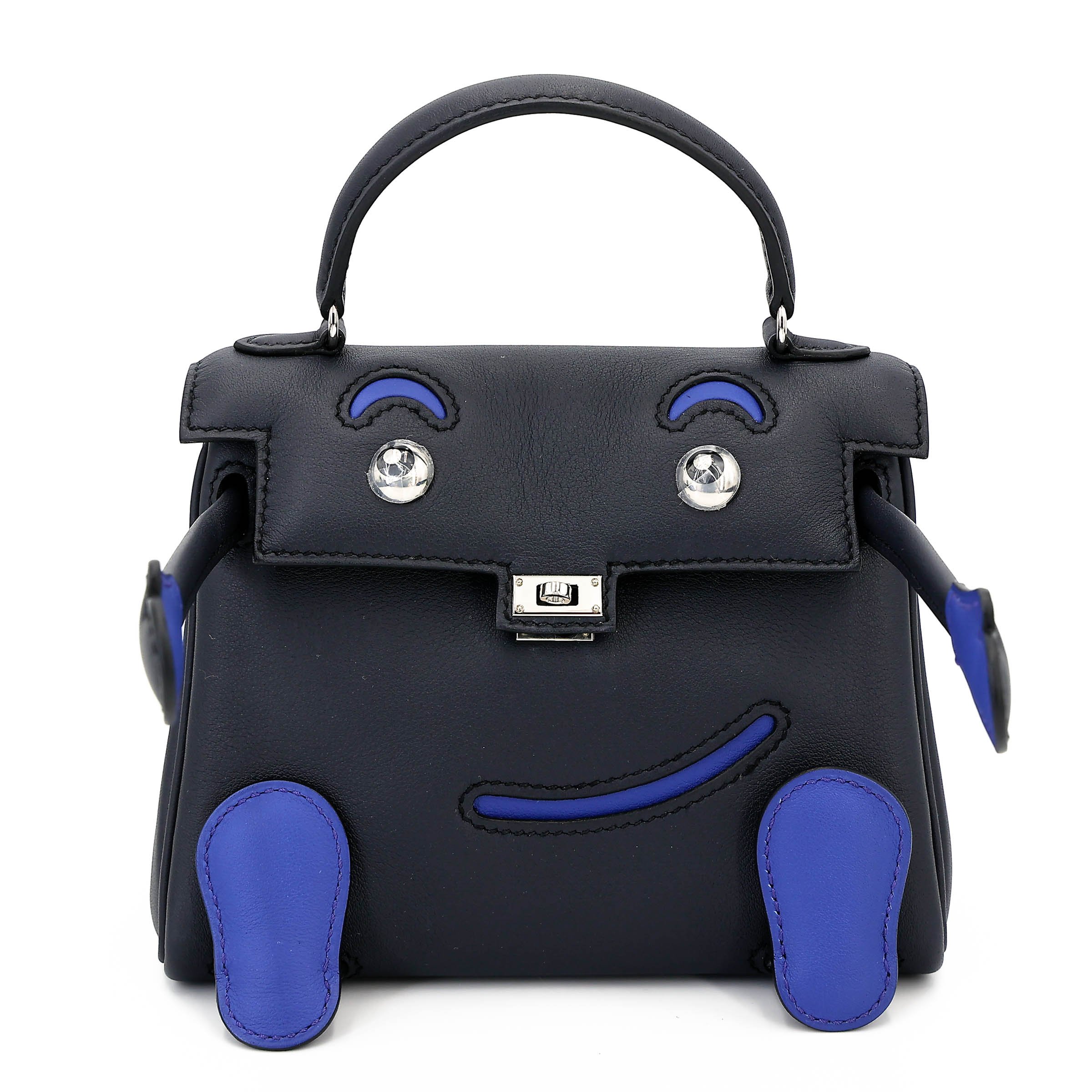 Unused ( Rank NS ) HERMÈS Limited Edition Kelly Doll Bleu Indigo (76) Bleu Royal (O8) Swift Palladium hardware W (2024)