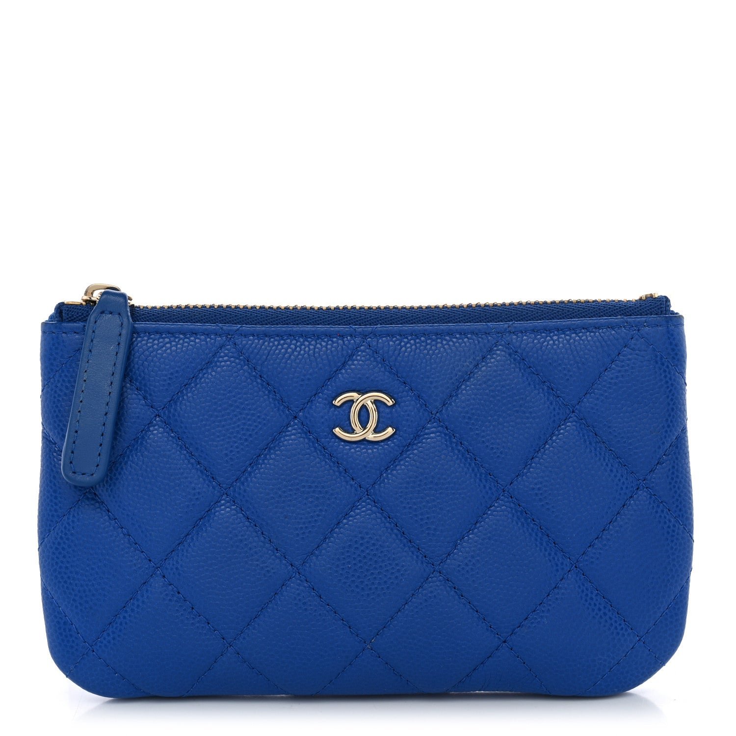 Chanel Caviar Quilted Small Cosmetic Case Blue