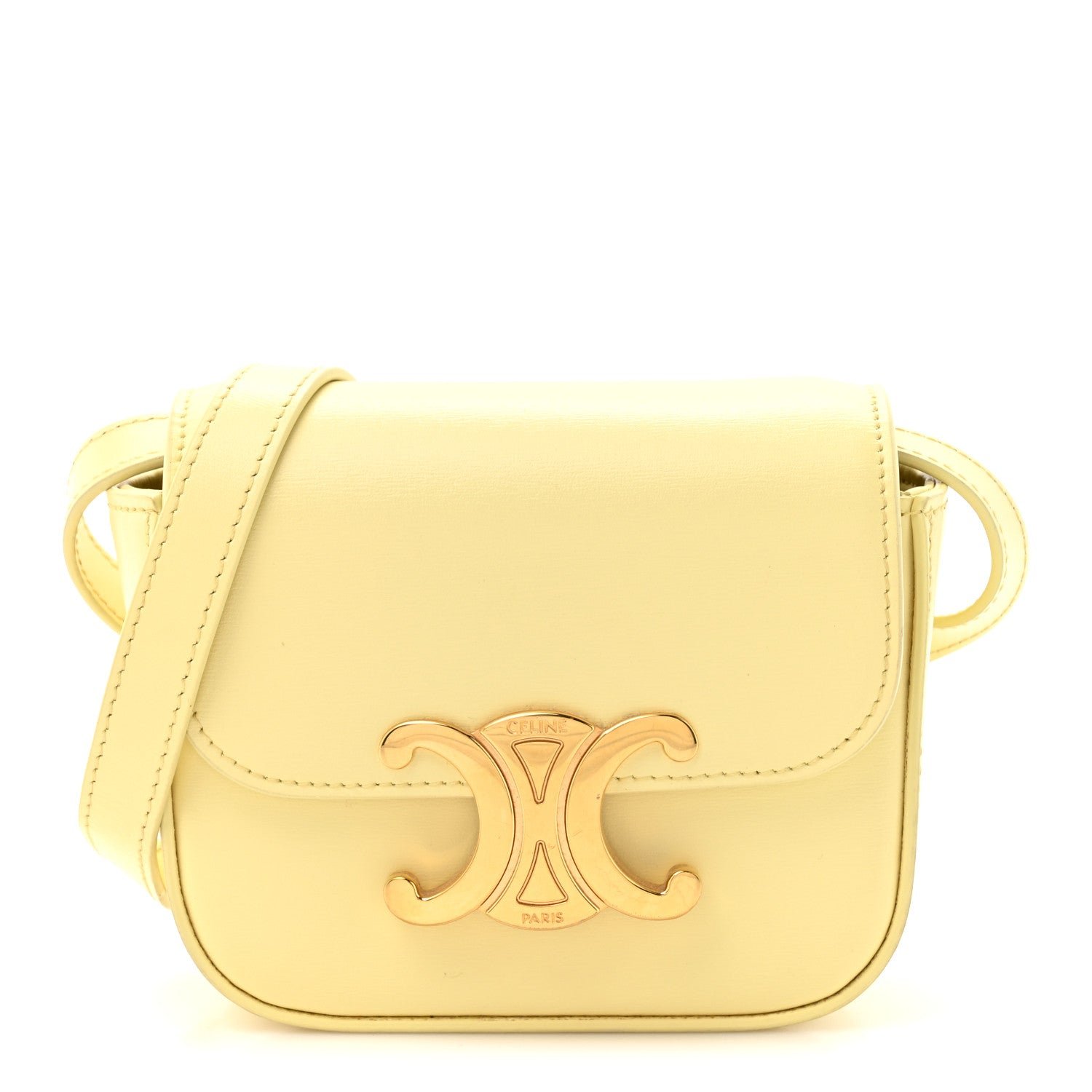 Celine Shiny Calfskin Mini Triomphe Pollen