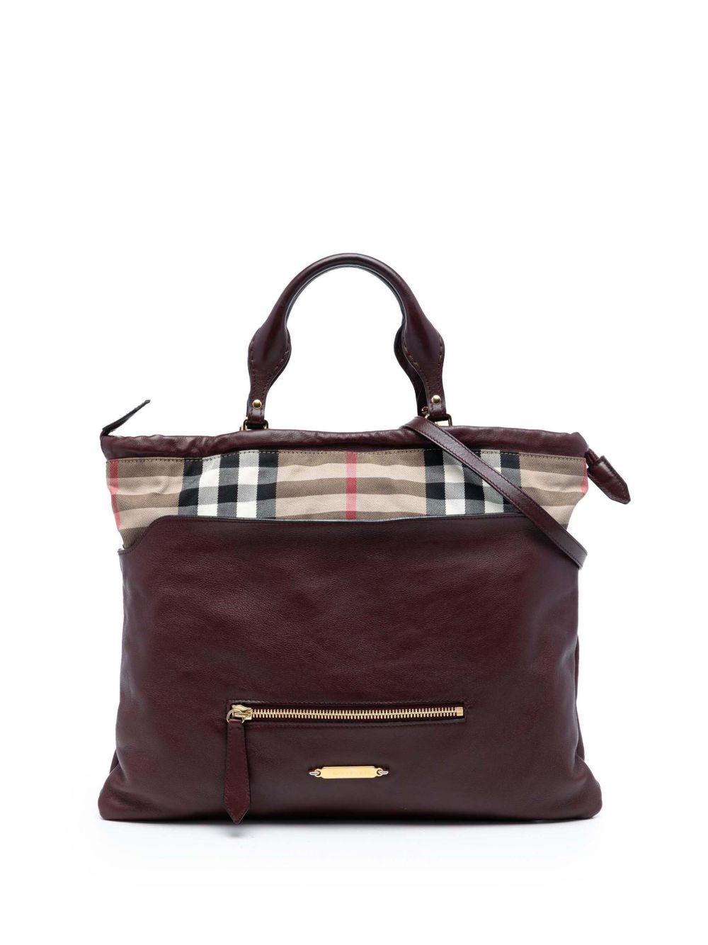 Burberry 2000-2017 House Check Trimmed Leather Big Crush Convertible Tote satchel