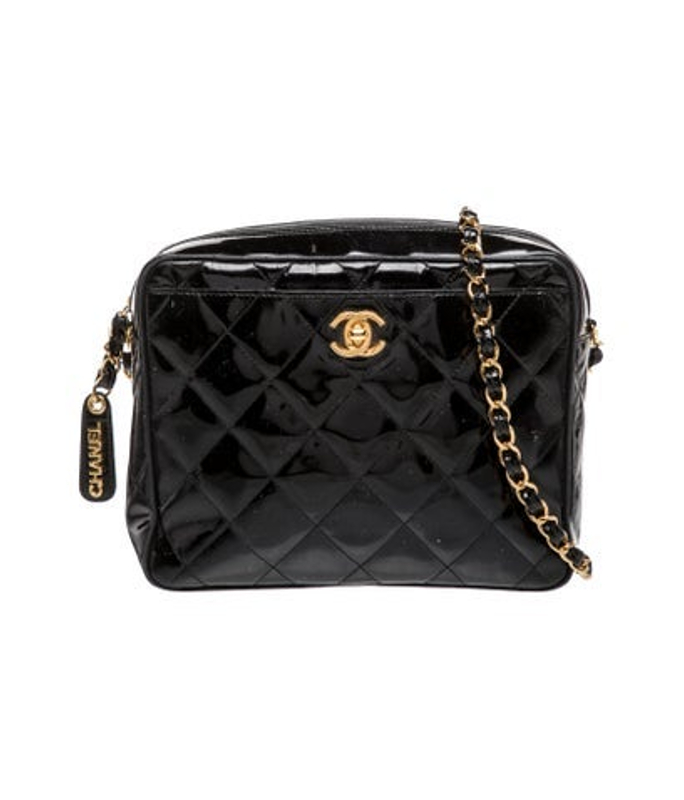 Chanel Patent Quilted Cc Crossbody Bag