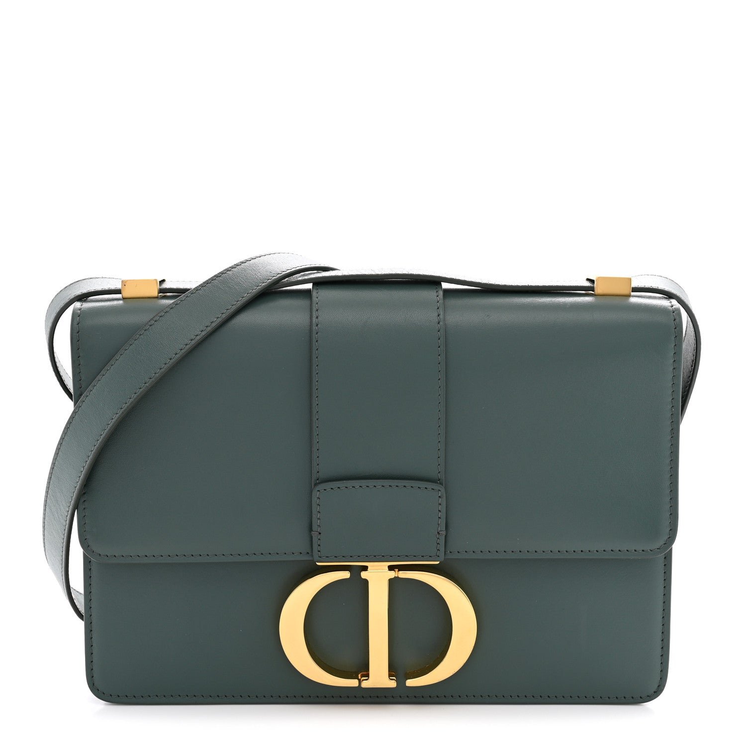 Christian Dior Smooth Calfskin 30 Montaigne Flap Bag Green