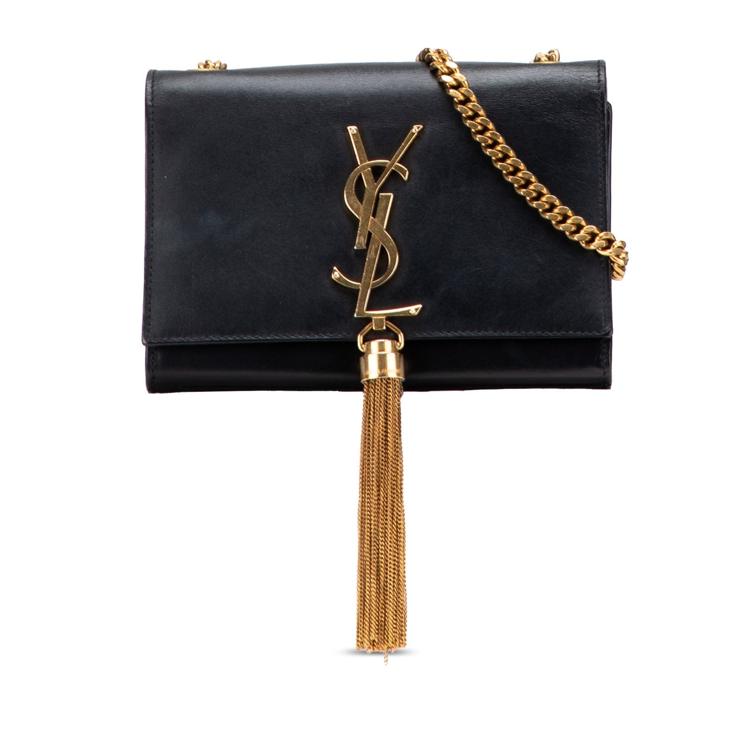 Small Calfskin Leather Monogram Kate Tassel Crossbody