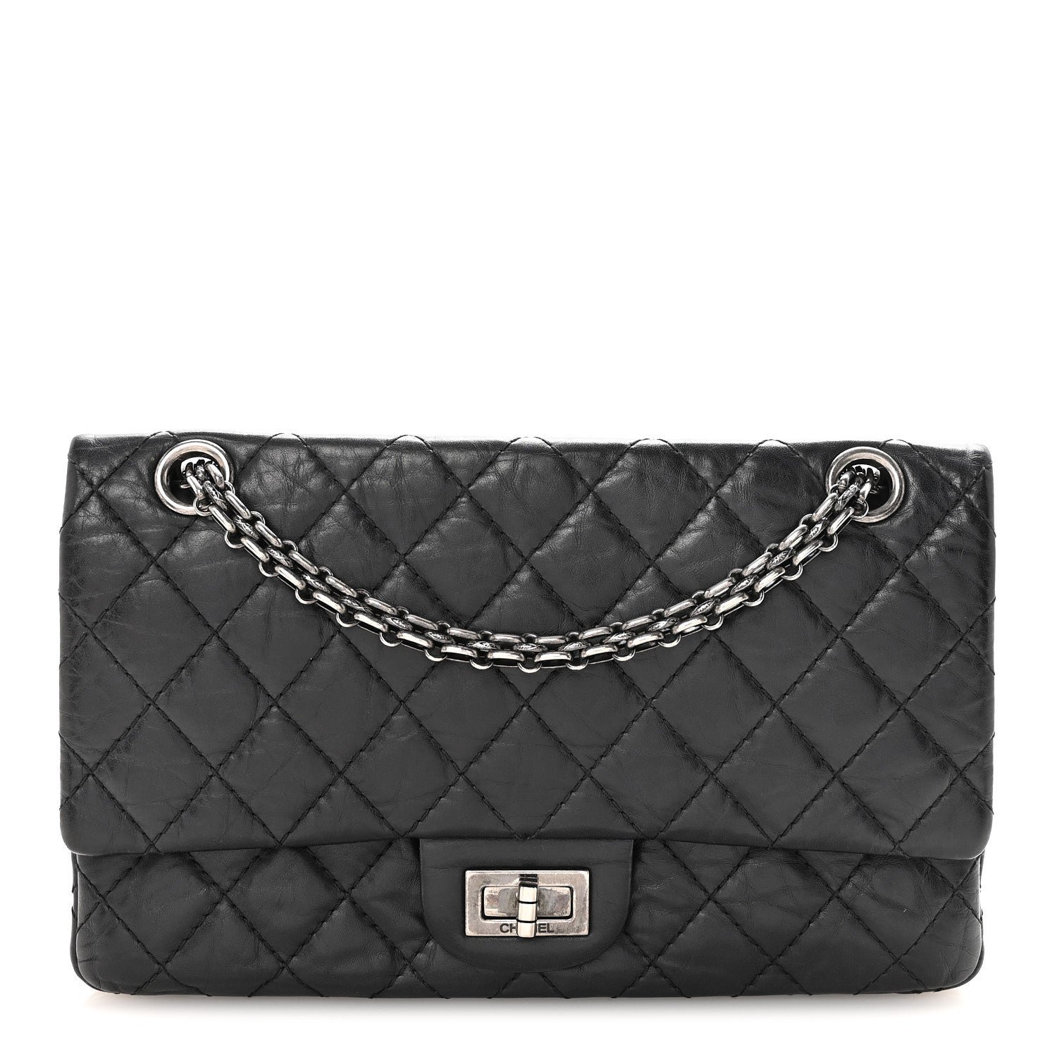 Chanel Aged Calfskin Quilted 2.55 Reissue 225 Flap Black
