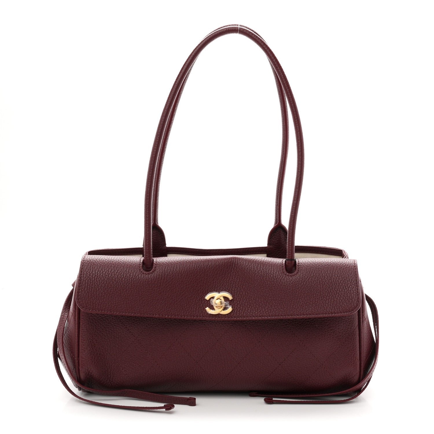 Chanel Grained Calfskin Stitched Urban Essentials Small Shopping Bag Burgundy