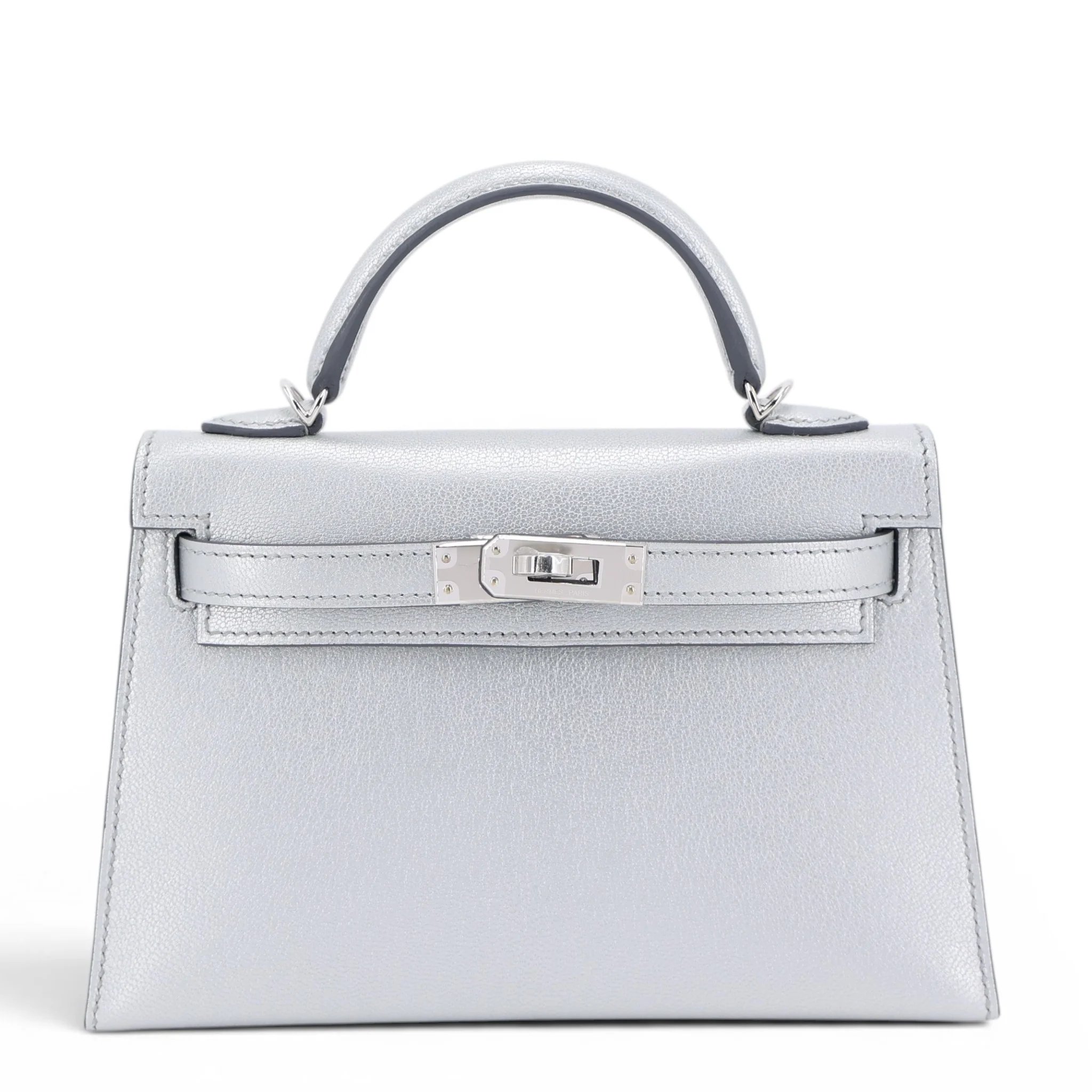Brand New ( Rank N ) HERMÈS Limited Edition Mini Kelly II Argent (05) Chamkilight Palladium hardware K (2025)