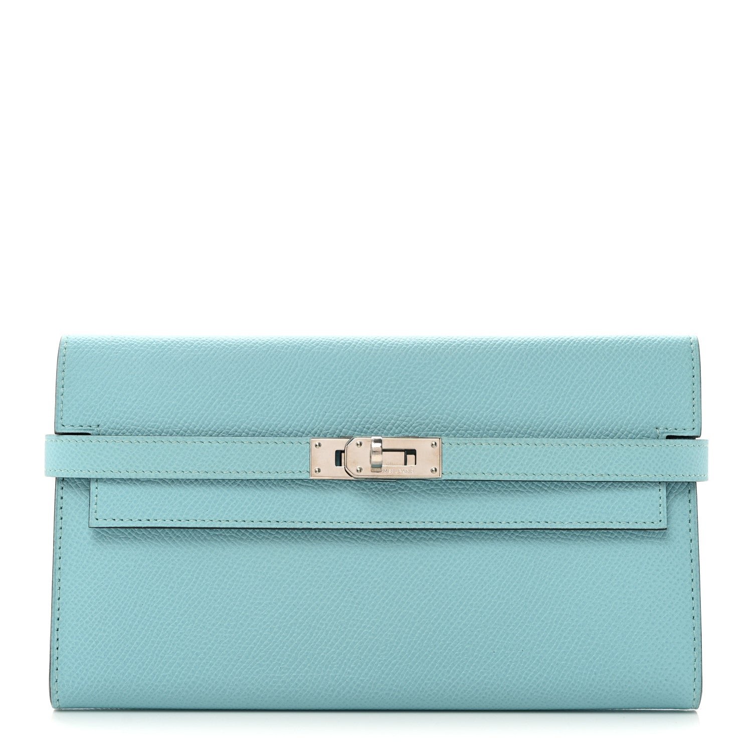 Hermes Epsom Kelly Longue Wallet Bleu Saint Cyr