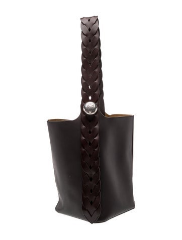 Leather Pebble Bucket Large