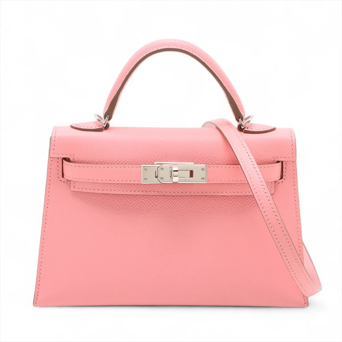 Hermès mini kelly 2 20 Serie Veau Epsom Rose confetti Silver Metal Fittings