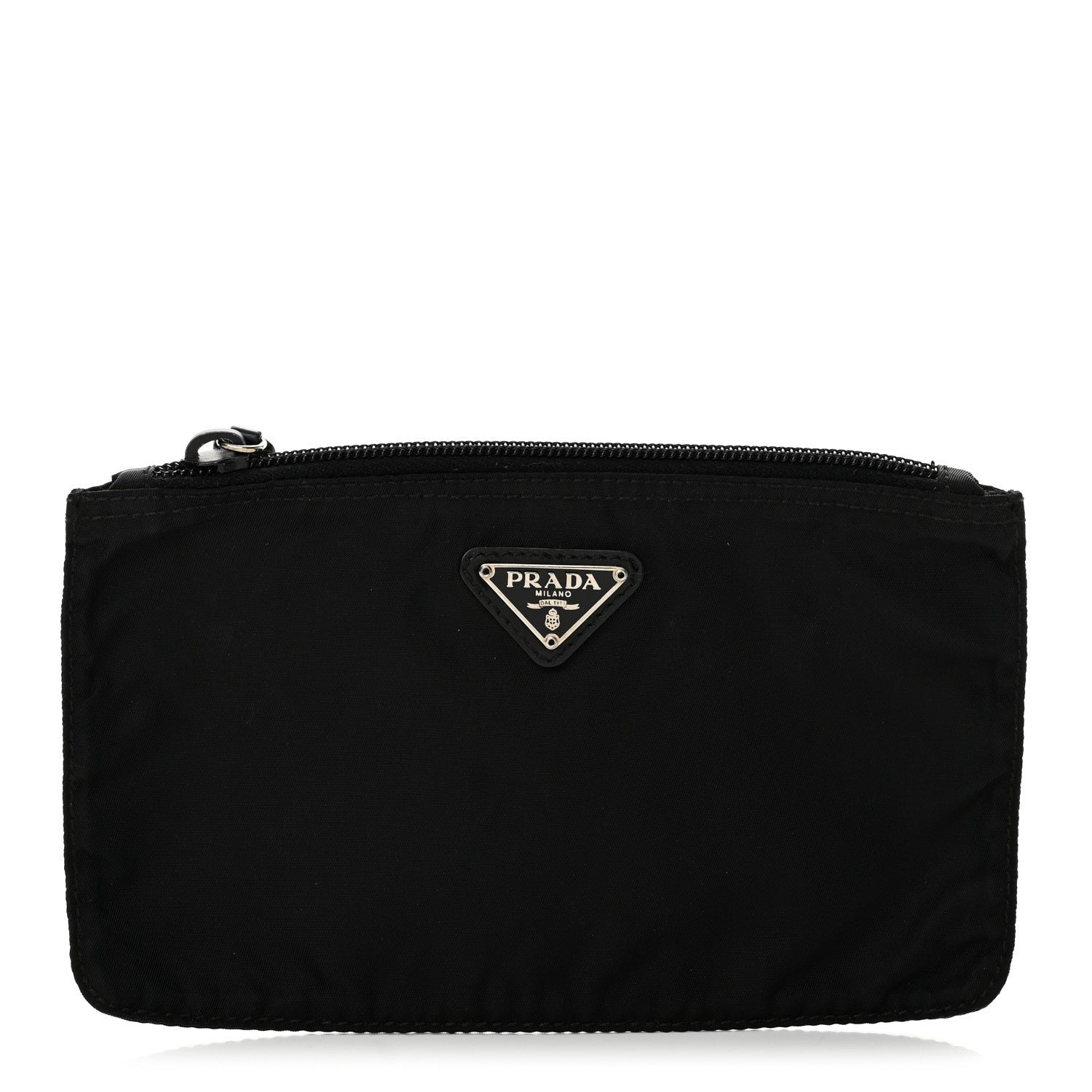 Prada Re-Nylon Saffiano Vela Necessaire Flat Pouch Black
