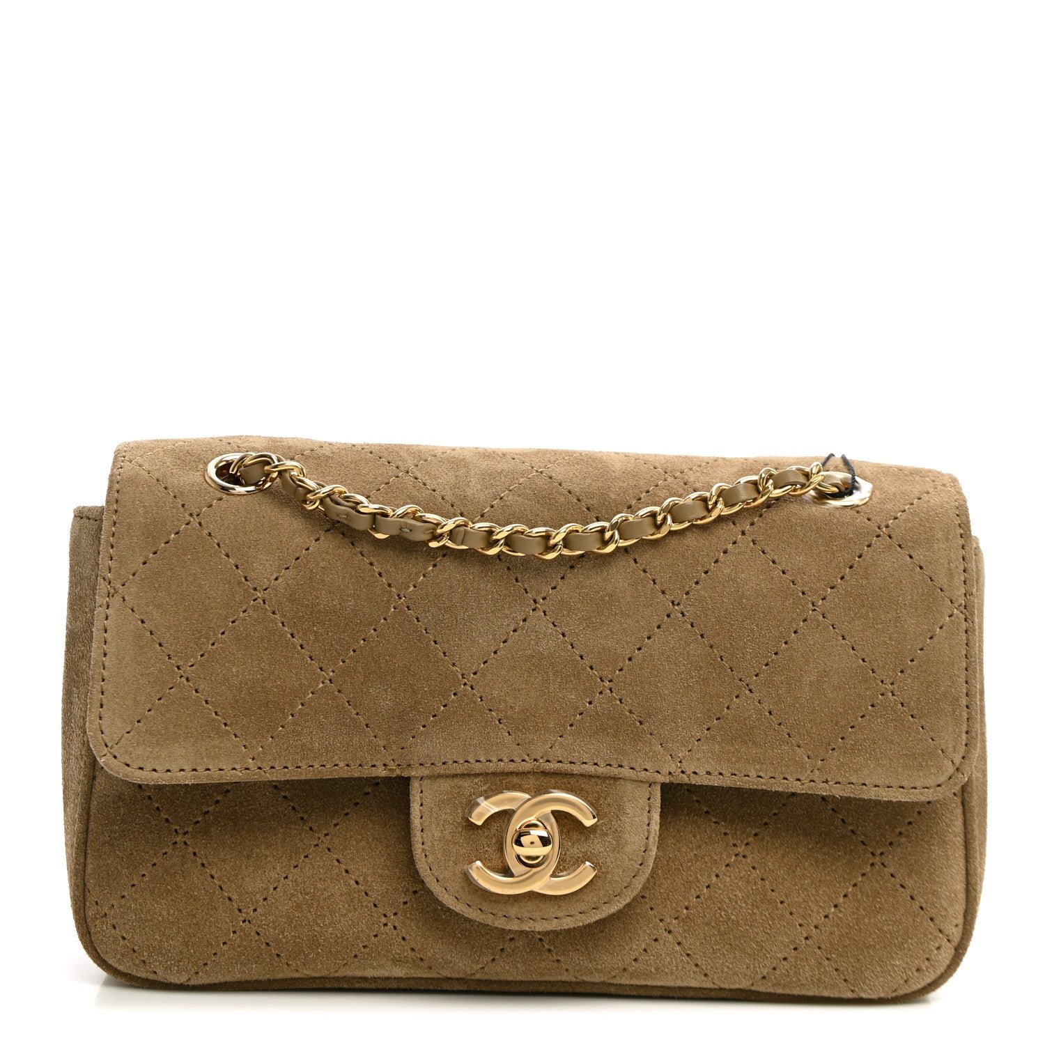 Chanel Suede Calfskin Mini Souplissimo Flap Dark Beige