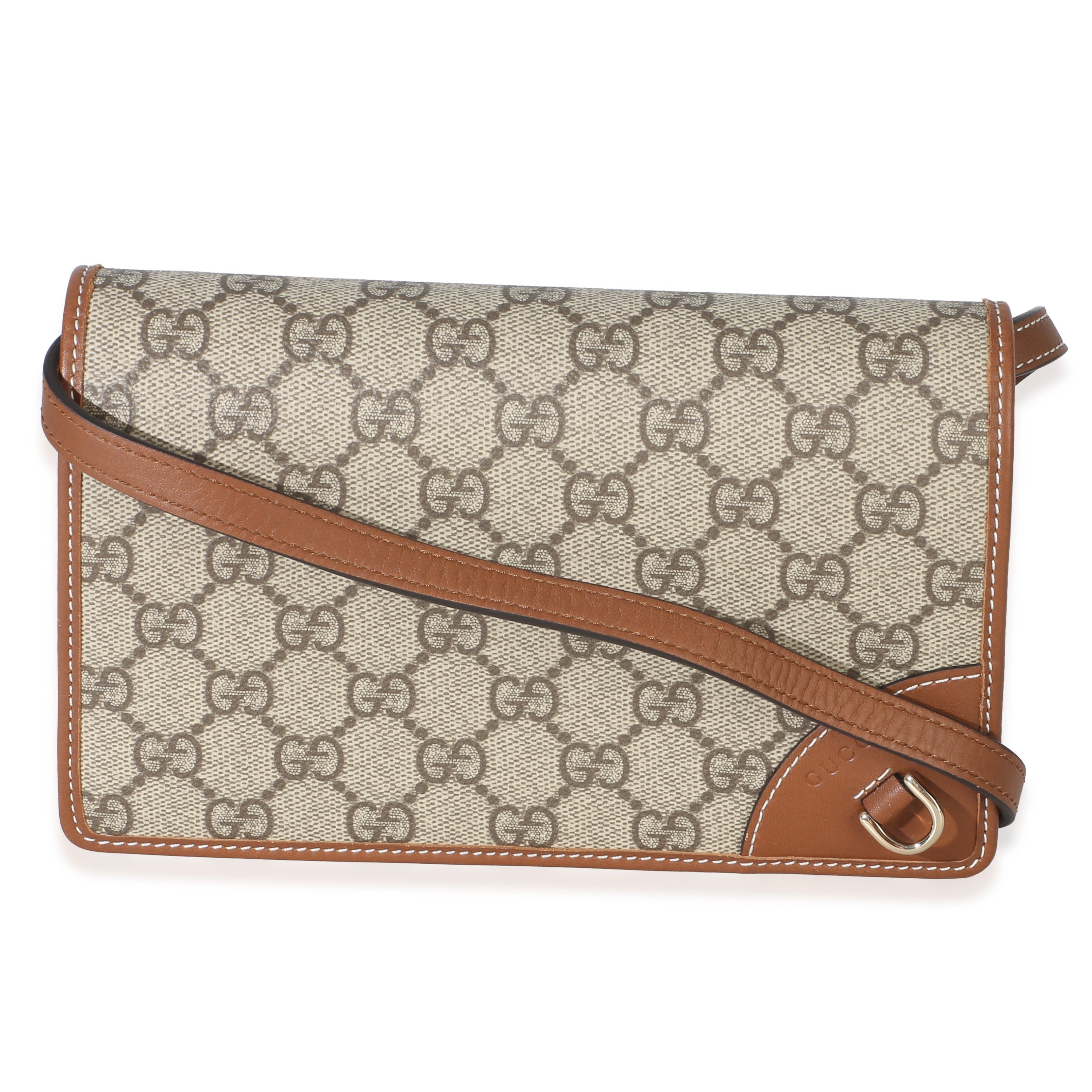 GG Supreme Monogram Textured Calfskin Emblem Super Mini Shoulder Bag